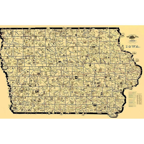 Iowa Railroad Routes - McEwen 1897 White Modern Wood Framed Art Print by McEwen