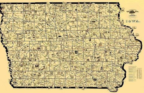 Iowa Railroad Routes - McEwen 1897 White Modern Wood Framed Art Print with Double Matting by McEwen