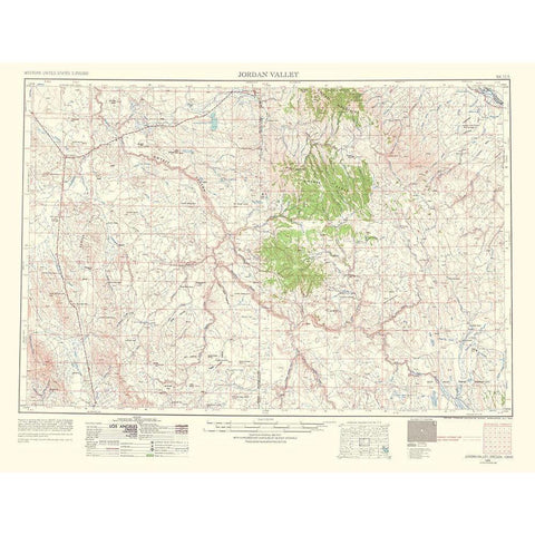 Jordan Valley Idaho Oregon Quad - USGS 1963 Gold Ornate Wood Framed Art Print with Double Matting by USGS