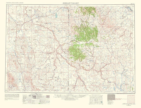 Jordan Valley Idaho Oregon Quad - USGS 1963 White Modern Wood Framed Art Print with Double Matting by USGS