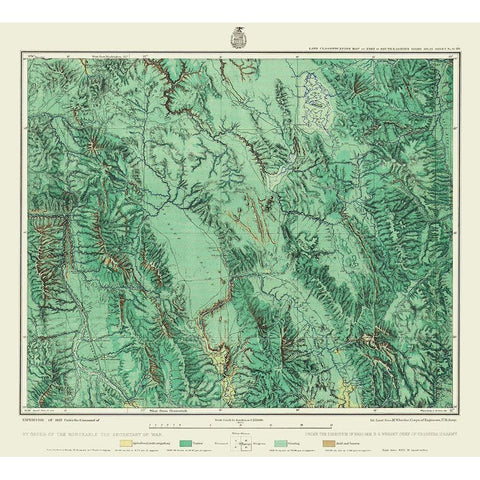 Southeastern Idaho - US Army 1877 White Modern Wood Framed Art Print by US Army