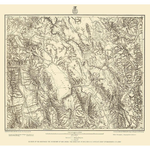 Southeastern Idaho - US Army 1877 Black Modern Wood Framed Art Print by US Army