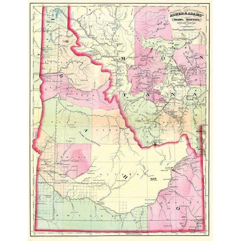 Idaho - 1874 White Modern Wood Framed Art Print by Asher