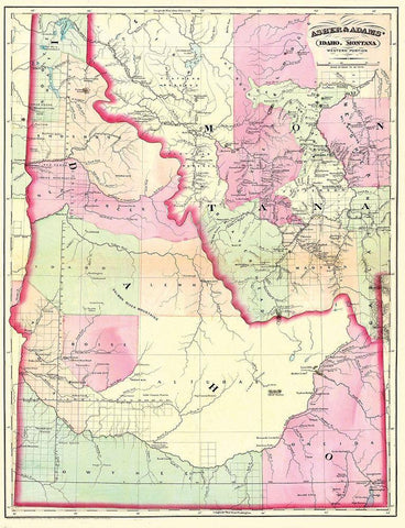 Idaho - 1874 Black Ornate Wood Framed Art Print with Double Matting by Asher