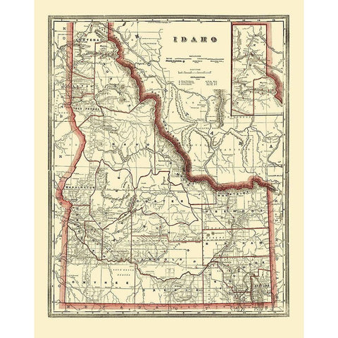 Idaho - Franklin 1896 White Modern Wood Framed Art Print by Franklin