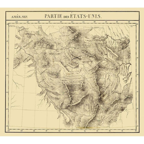 Idaho, Montana, Wyoming - Vandermaelen 1827 White Modern Wood Framed Art Print by Vandermaelen