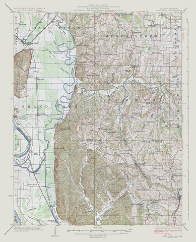 Illinois Missouri Alto Pass Quad - USGS 1922 Black Ornate Wood Framed Art Print with Double Matting by USGS