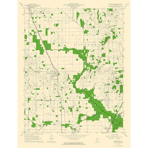 Broughton Illinois Quad - USGS 1963 White Modern Wood Framed Art Print by USGS