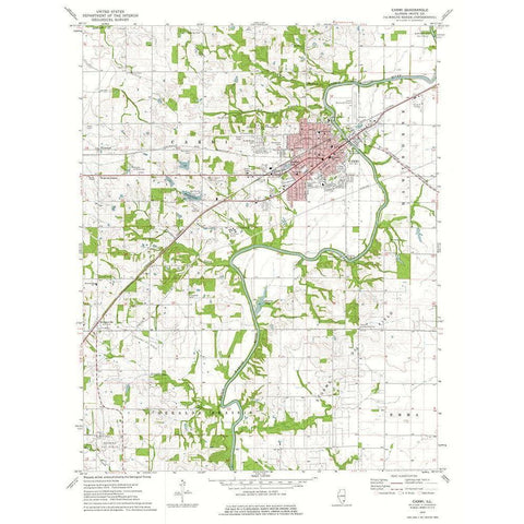 Carmi Illinois Quad - USGS 1974 Gold Ornate Wood Framed Art Print with Double Matting by USGS