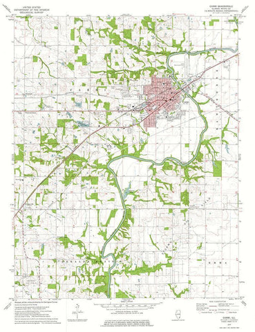 Carmi Illinois Quad - USGS 1974 Black Ornate Wood Framed Art Print with Double Matting by USGS