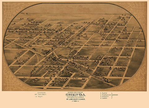 Chenoa Illinois - Ruger 1869 Black Ornate Wood Framed Art Print with Double Matting by Ruger