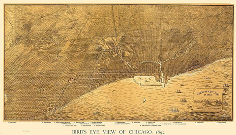 Chicago Illinois - Roy 1892 White Modern Wood Framed Art Print with Double Matting by Roy