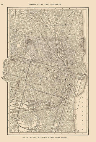 Chicago  Illinois - Reynold 1921 White Modern Wood Framed Art Print with Double Matting by Reynold