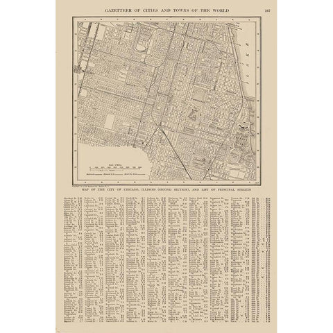 Chicago  Illinois - Reynold 1921 Black Modern Wood Framed Art Print by Reynold