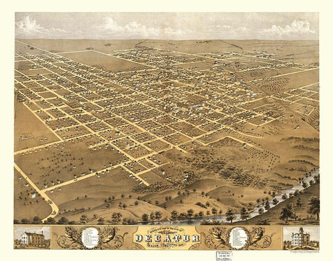 Decatur Illinois - Ruger 1869 White Modern Wood Framed Art Print with Double Matting by Ruger