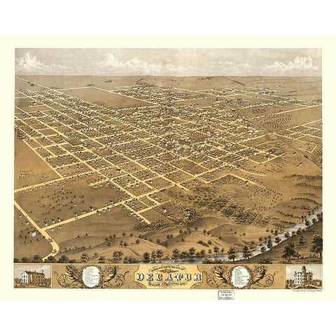 Decatur Illinois - Ruger 1869 White Modern Wood Framed Art Print by Ruger