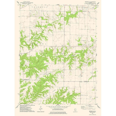 Doddsville Illinois Quad - USGS 1974 White Modern Wood Framed Art Print by USGS