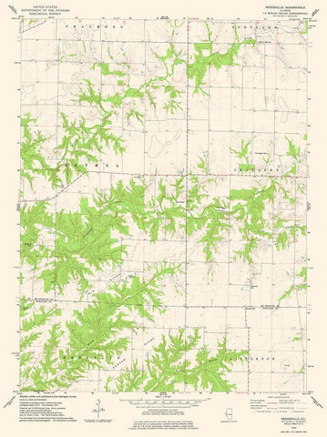 Doddsville Illinois Quad - USGS 1974 White Modern Wood Framed Art Print with Double Matting by USGS