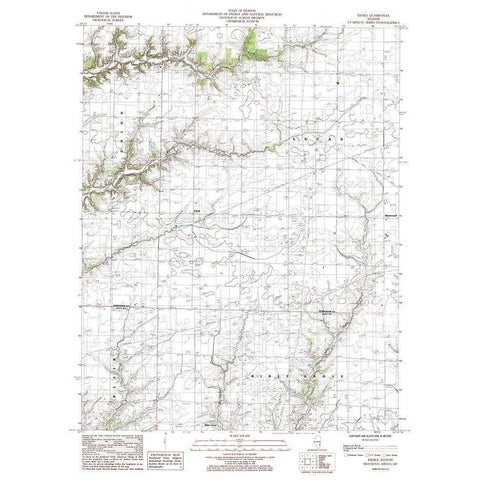 Eberle Illinois Quad - USGS 1985 Gold Ornate Wood Framed Art Print with Double Matting by USGS