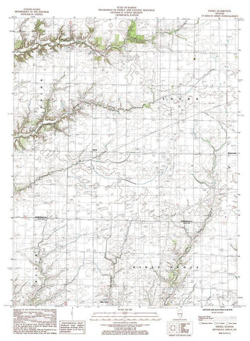 Eberle Illinois Quad - USGS 1985 White Modern Wood Framed Art Print with Double Matting by USGS