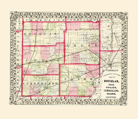 Douglas Edgar Coles Cumberland Clark Illinois White Modern Wood Framed Art Print with Double Matting by Campbell