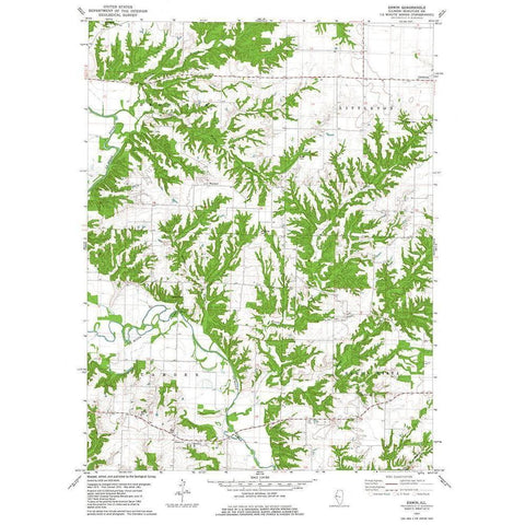 Erwin Illinois Quad - USGS 1981 White Modern Wood Framed Art Print by USGS