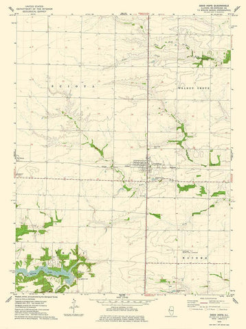 Good Hope Illinois Quad - USGS 1974 White Modern Wood Framed Art Print with Double Matting by USGS