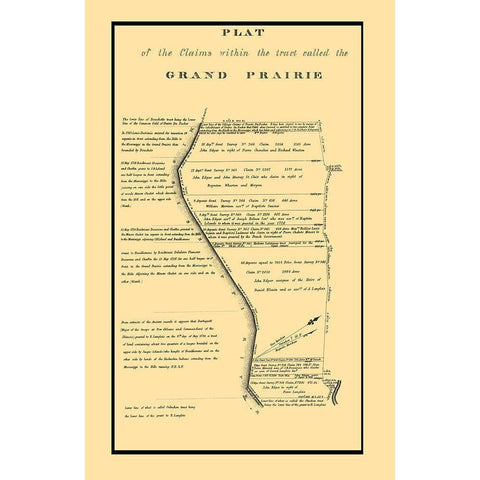 Grand Prairie Tract Illinoi Claimss - USPO 1860 Gold Ornate Wood Framed Art Print with Double Matting by USPO