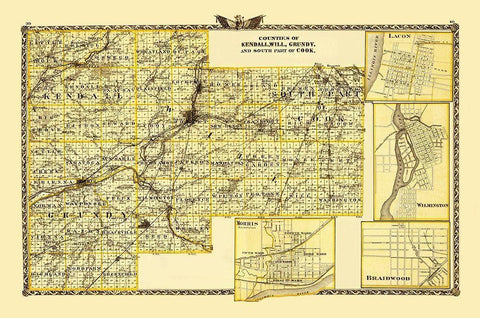 Kendall Will Grundy Cook Illinois Landowner White Modern Wood Framed Art Print with Double Matting by Warner