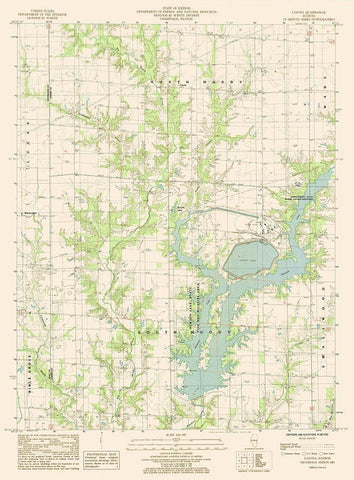 Latona Illinois Quad - USGS 1985 White Modern Wood Framed Art Print with Double Matting by USGS