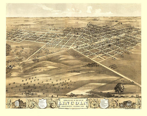 Lincoln Illinois - Ruger 1869 Black Ornate Wood Framed Art Print with Double Matting by Ruger