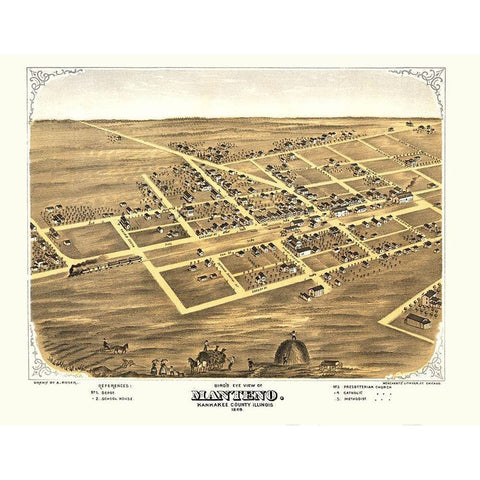 Manteno Illinois - Ruger 1869 Black Modern Wood Framed Art Print by Ruger