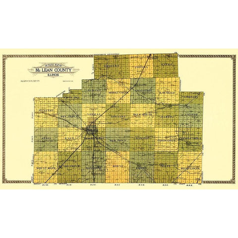 Mclean Illinois - Ogle 1914 White Modern Wood Framed Art Print by Ogle