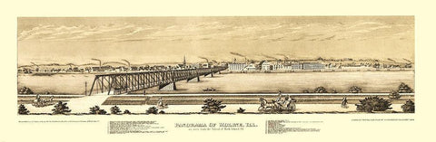 Moline Illinois - Hageboeck 1873 Black Ornate Wood Framed Art Print with Double Matting by Hageboeck