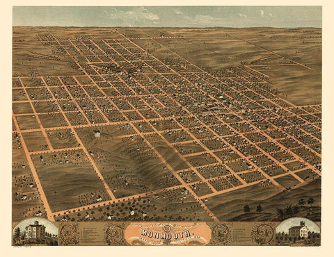 Monmouth Illinois - Ruger 1869 Black Ornate Wood Framed Art Print with Double Matting by Ruger