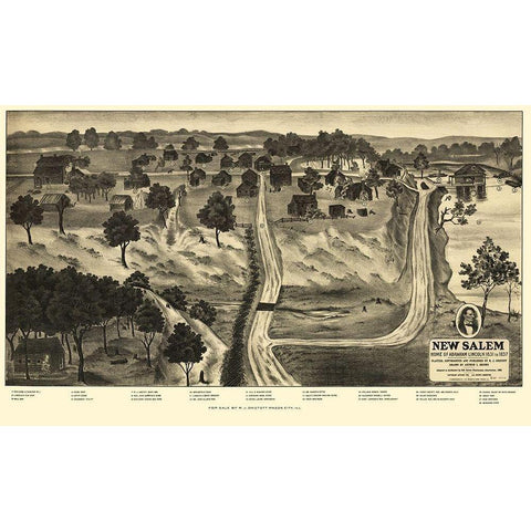 New Salem Illinois - Onstott 1909 White Modern Wood Framed Art Print by Onstott