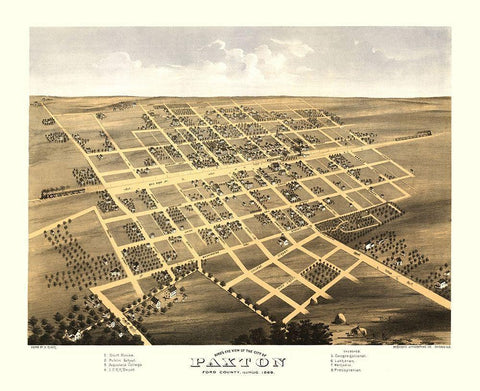 Paxton Illinois - Ruger 1869 Black Ornate Wood Framed Art Print with Double Matting by Ruger