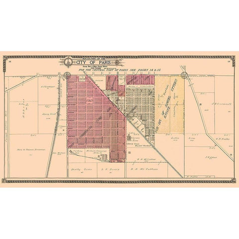 Southern Paris  Illinois - Ogle 1910 Black Modern Wood Framed Art Print by Ogle