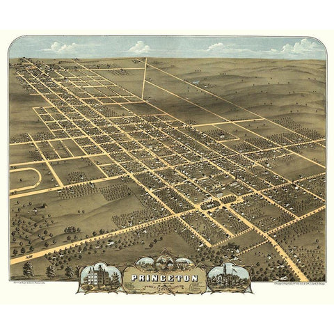 Princeton Illinois - Ruger 1870 White Modern Wood Framed Art Print by Ruger