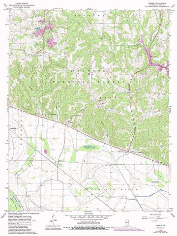 Raddle Illinois Quad - USGS 1968 White Modern Wood Framed Art Print with Double Matting by USGS