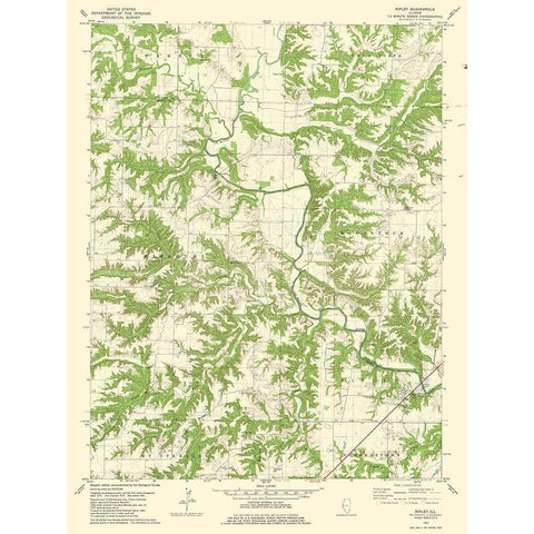 Ripley Illinois Quad - USGS 1981 White Modern Wood Framed Art Print by USGS