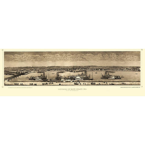 Rock Island Illinois - Hageboeck 1874 White Modern Wood Framed Art Print by Hageboeck