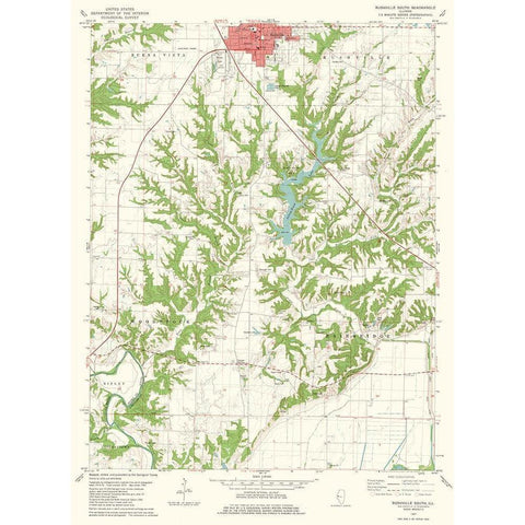 South Rushville Illinois Quad - USGS 1981 White Modern Wood Framed Art Print by USGS