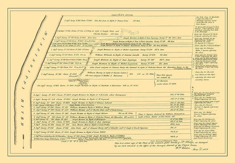 St Philippe Illinois Landowner - Rector 1809 White Modern Wood Framed Art Print with Double Matting by Rector