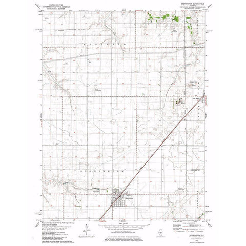 Stonington Illinois Quad - USGS 1982 Black Modern Wood Framed Art Print with Double Matting by USGS