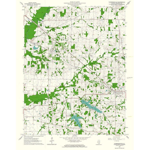 Thompsonville Illinois Quad - USGS 1963 Gold Ornate Wood Framed Art Print with Double Matting by USGS