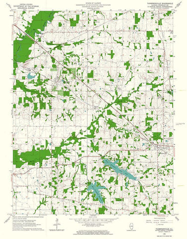 Thompsonville Illinois Quad - USGS 1963 White Modern Wood Framed Art Print with Double Matting by USGS