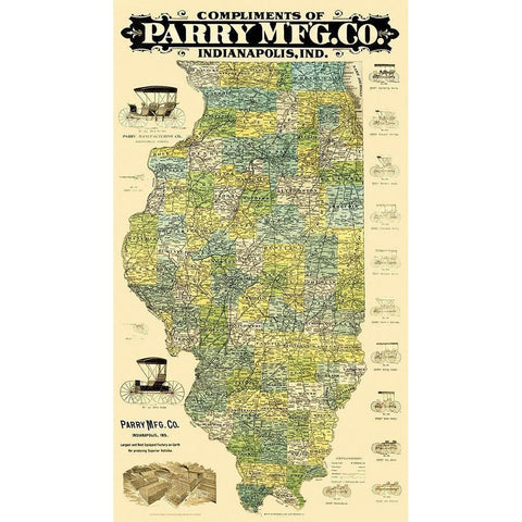 Illinois - Burford 1880 White Modern Wood Framed Art Print by Burford