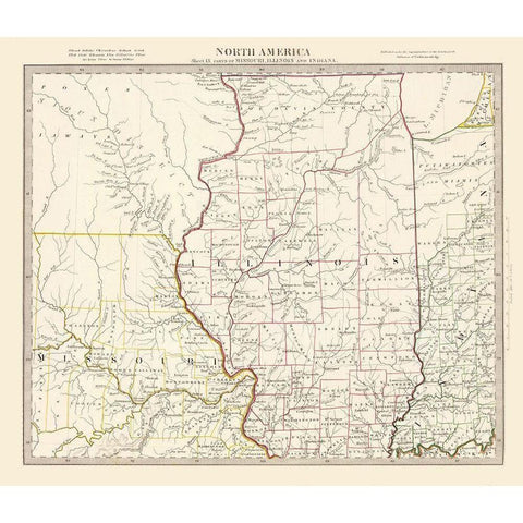 Illinois - Walker 1846 White Modern Wood Framed Art Print by Walker