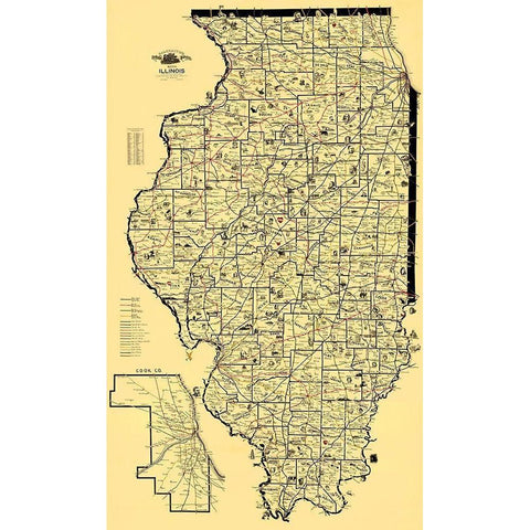 Railroad Routes - McEwen 1897 Black Modern Wood Framed Art Print by McEwen